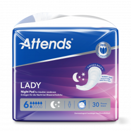 Attends Lady Night Pad 6-Diskrete Verpackung